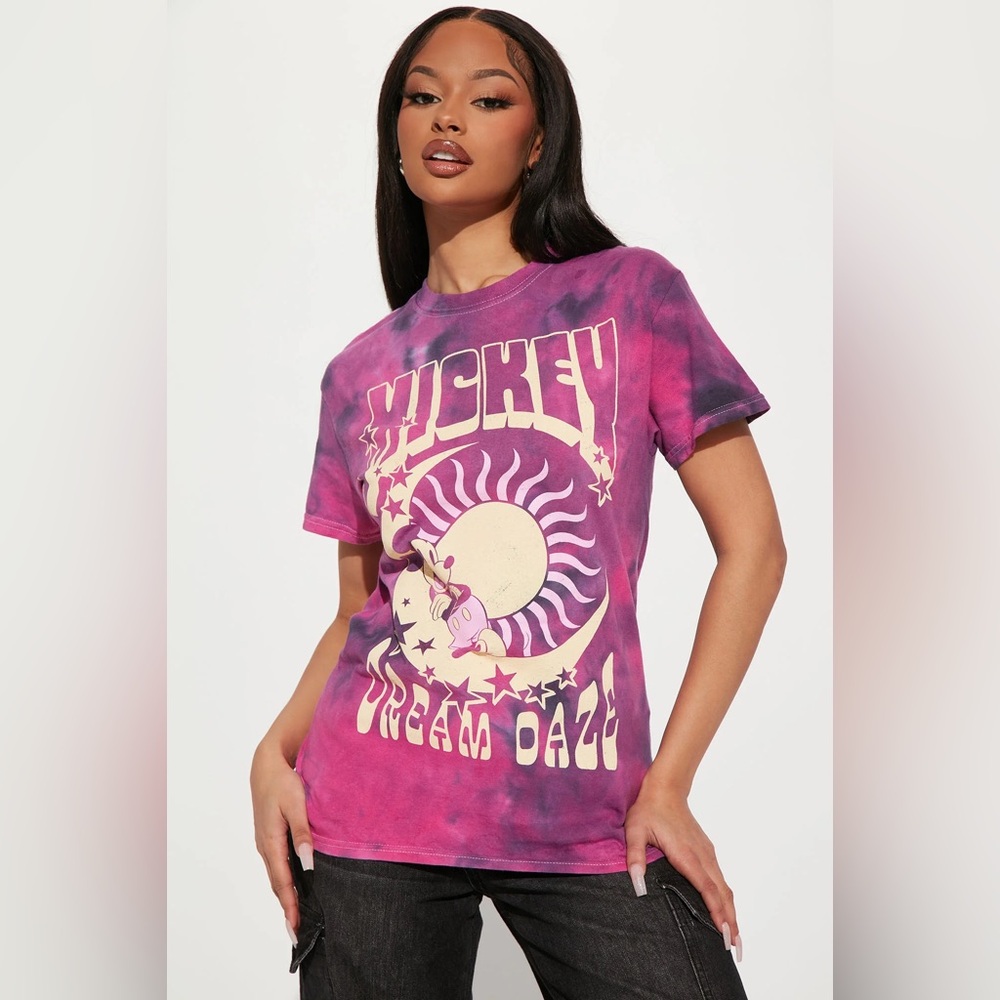 Mickey Dream Daze Tie Dye T-Shirt - Mauve/combo Size Medium NWOT